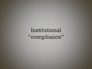 text slide: institutional "compliance"